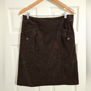 Christopher & Banks Brown Skirt POCKETS Size 12